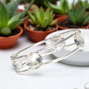 BE-LIGHTFUL STERLING SILVER CRYSTAL BRACELET